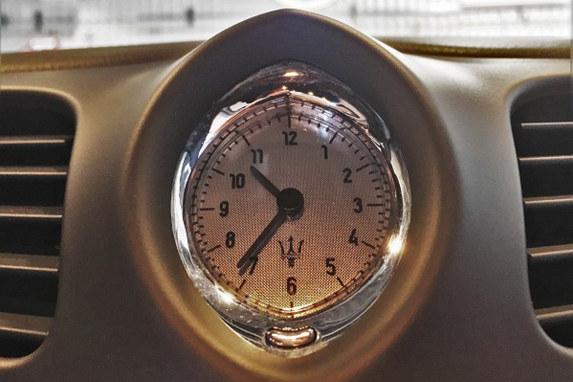 A clock in a car